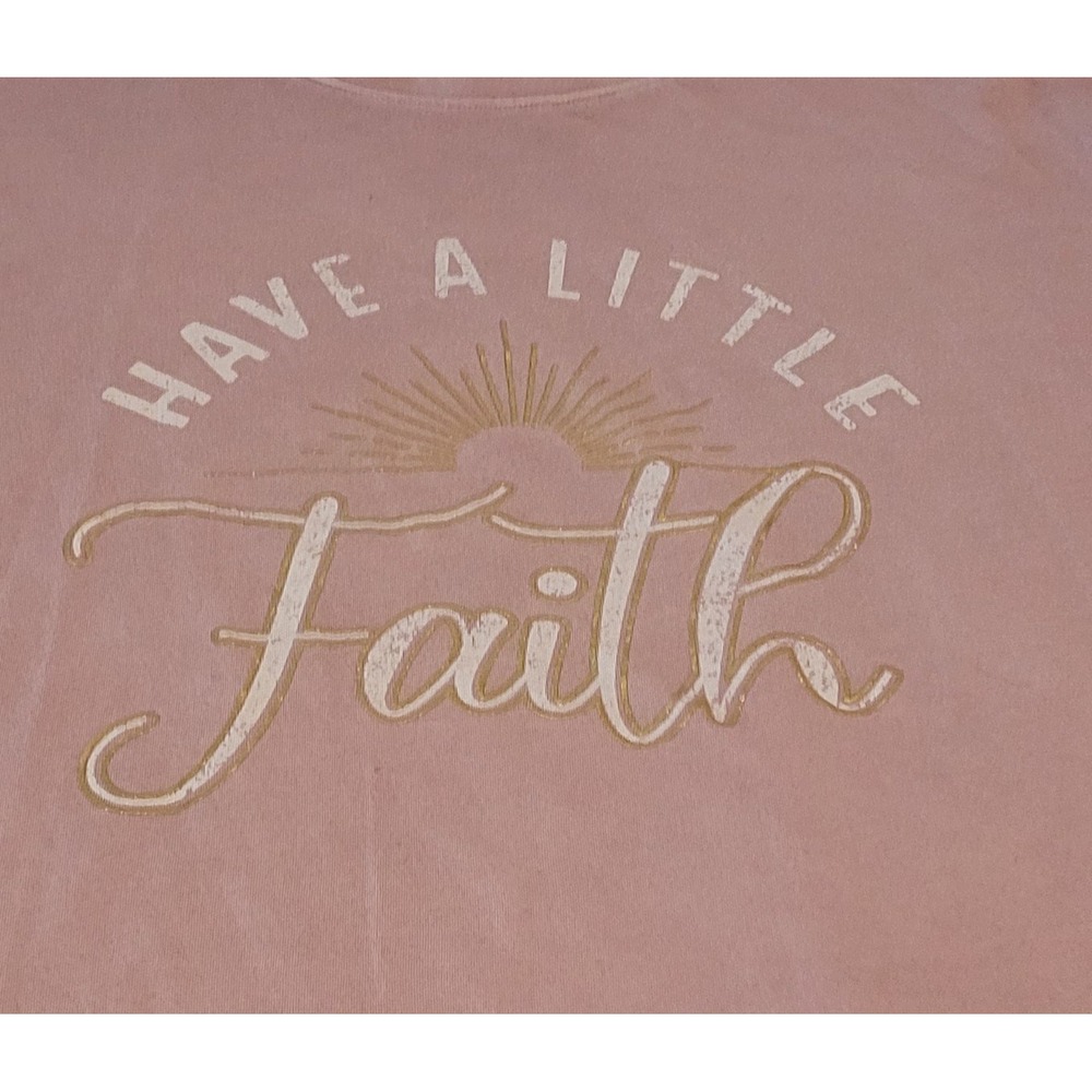 Maurices Graphic Tee Women 0X Pink Have A Little Faith Short Sleeve Boxy Top